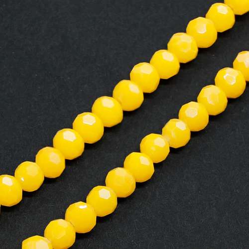 3mm crystal beads yellow — faceted for jewelry making and beadwork