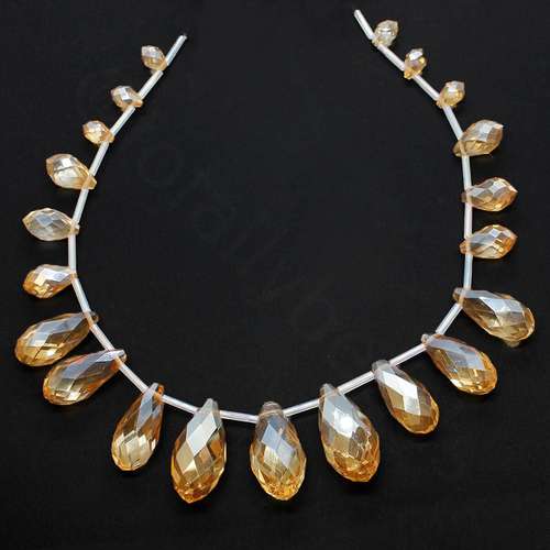 crystal beads gold topaz — faceted for jewelry making and beadwork