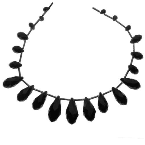 crystal beads jet black — faceted for jewelry making and beadwork