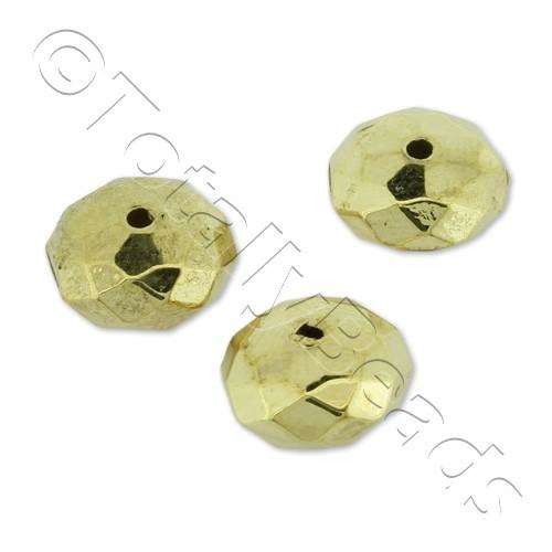 Metalised Acrylic Bead Facet Rondelle 11mm - Antique Gold 45pcs