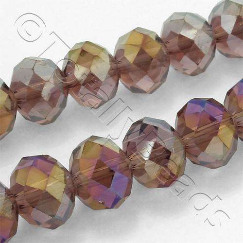 10mm crystal beads amethyst ab, pack of 30 — AB finish, faceted for jewelry making and beadwork
