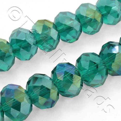 10mm crystal beads teal ab, pack of 30 — AB finish, faceted for jewelry making and beadwork
