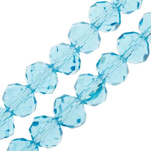 10mm crystal beads aqua, pack of 30 — faceted for jewelry making and beadwork