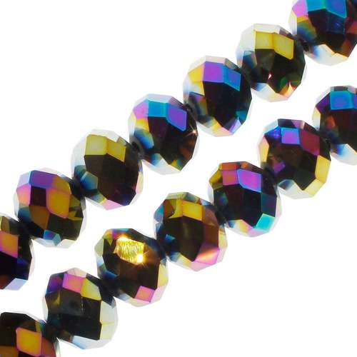 10mm crystal beads rainbow plate, pack of 30 — faceted for jewelry making and beadwork