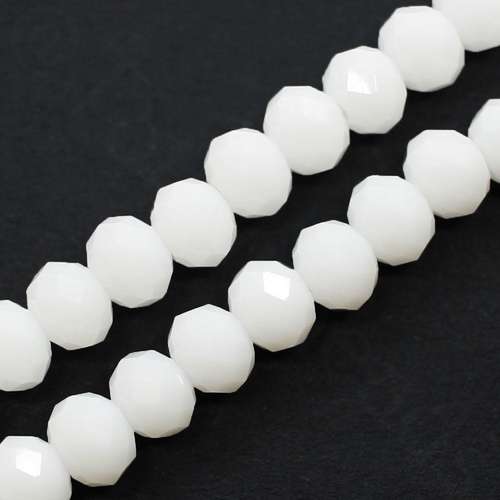 6mm crystal beads opaque white, pack of 100 — faceted for jewelry making and beadwork