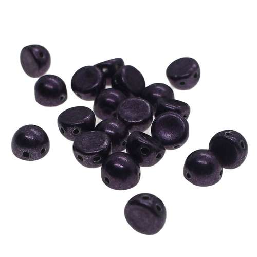 7mm Czech glass glass beads metallic tawny port — pack of 25, high-quality two-hole beads ideal for jewelry making, bead weaving, and crafts