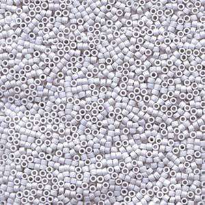 size 11 Miyuki Delica seed beads matt opaque ghost grey db1589 5g — 5g pack, premium Japanese cylinder beads perfect for bead weaving, em…