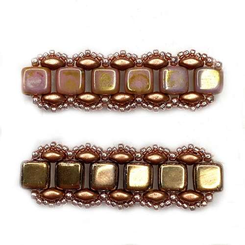 Johanna Tile Bracelet Makes 2 rose gold bracelet making kit — DIY set with beads and instructions for creating handmade jewelry