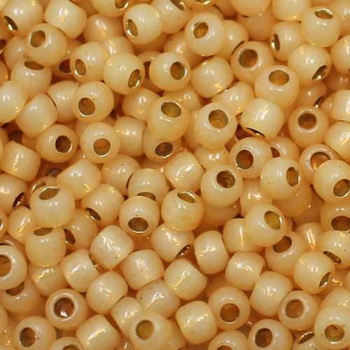 Toho Size 6 Seed Beads 10g - PF Silver Line Milky Lt Topaz