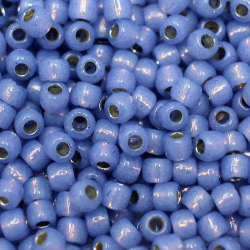 Toho Size 6 Seed Beads 10g - PF Silver Line Milky Sapphire
