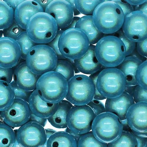 12mm Miracle acrylic round beads 12mm round aqua 25pcs — pack of 25, reflective 3D-effect beads ideal for jewelry making, crafts, and dec…