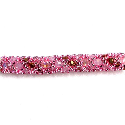 Tubular Netting kit pink jewelry making kit — DIY set with beads and instructions for creating handmade jewelry