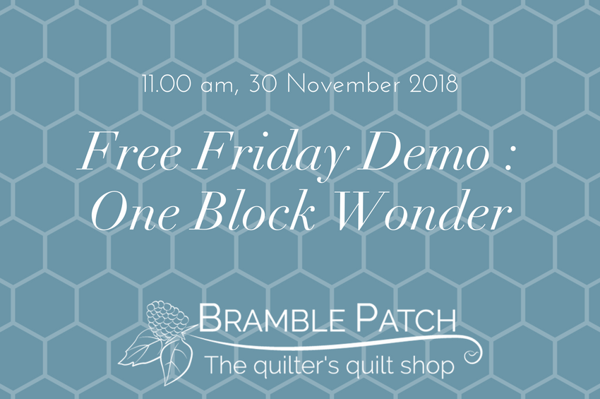 30 November 2018 Demo : One Block Wonder