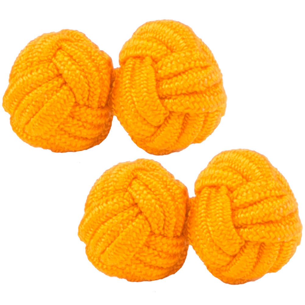 Bright Orange Silk Knot Cufflinks from Cuffs & Co