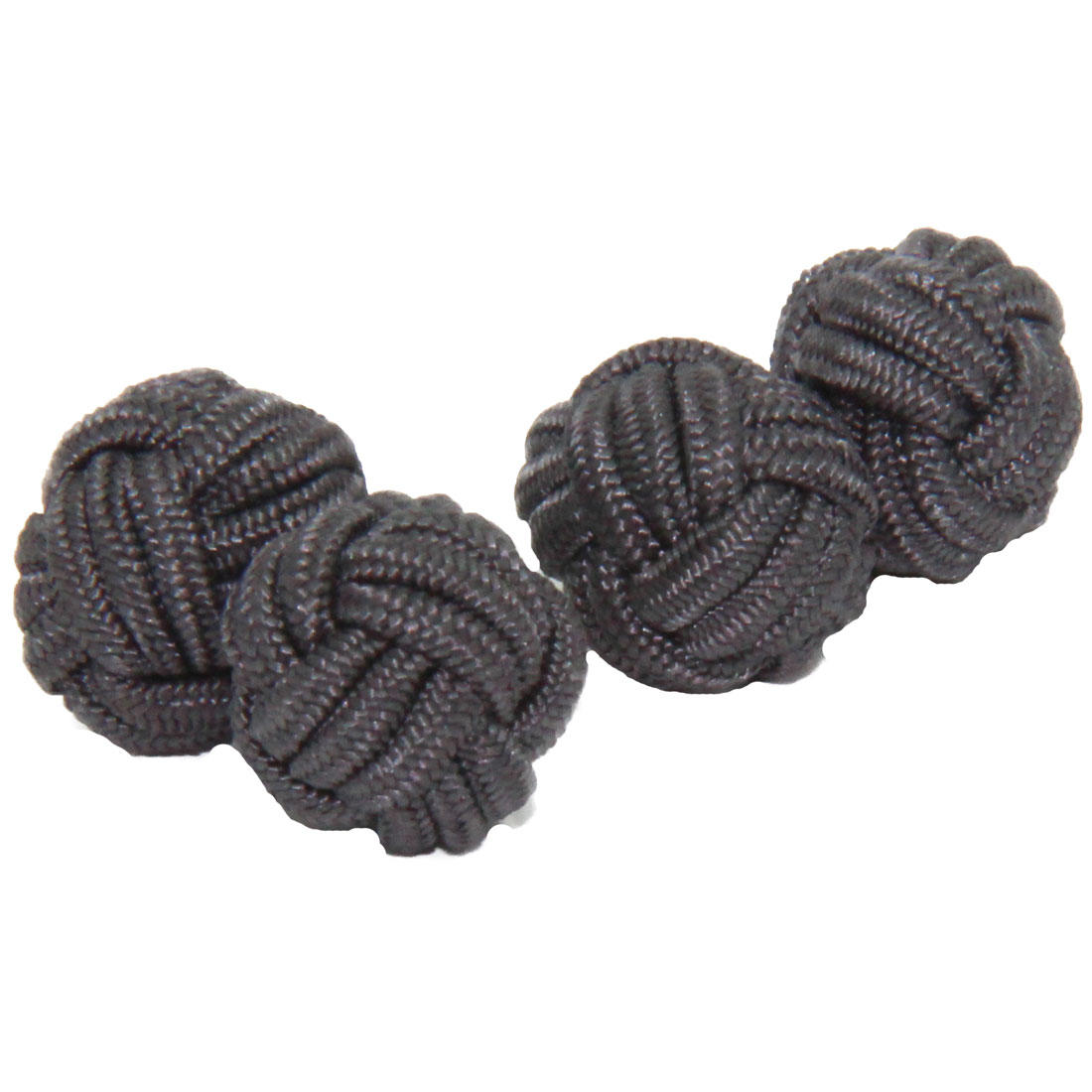 Graphite Grey Silk Knot Cufflinks from Cuffs & Co