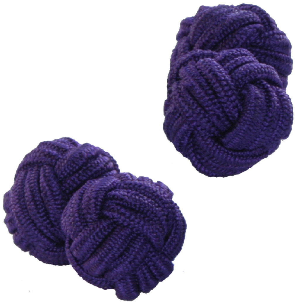 Rich Purple Silk Knot Cufflinks from Cuffs & Co