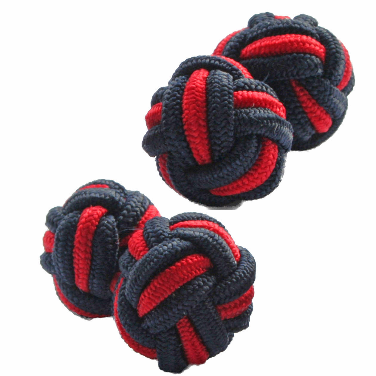 Black and Red Silk Knot Cufflinks from Cuffs & Co