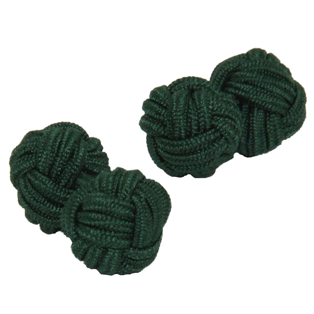 Deep Green Knot Cufflinks from Cuffs & Co