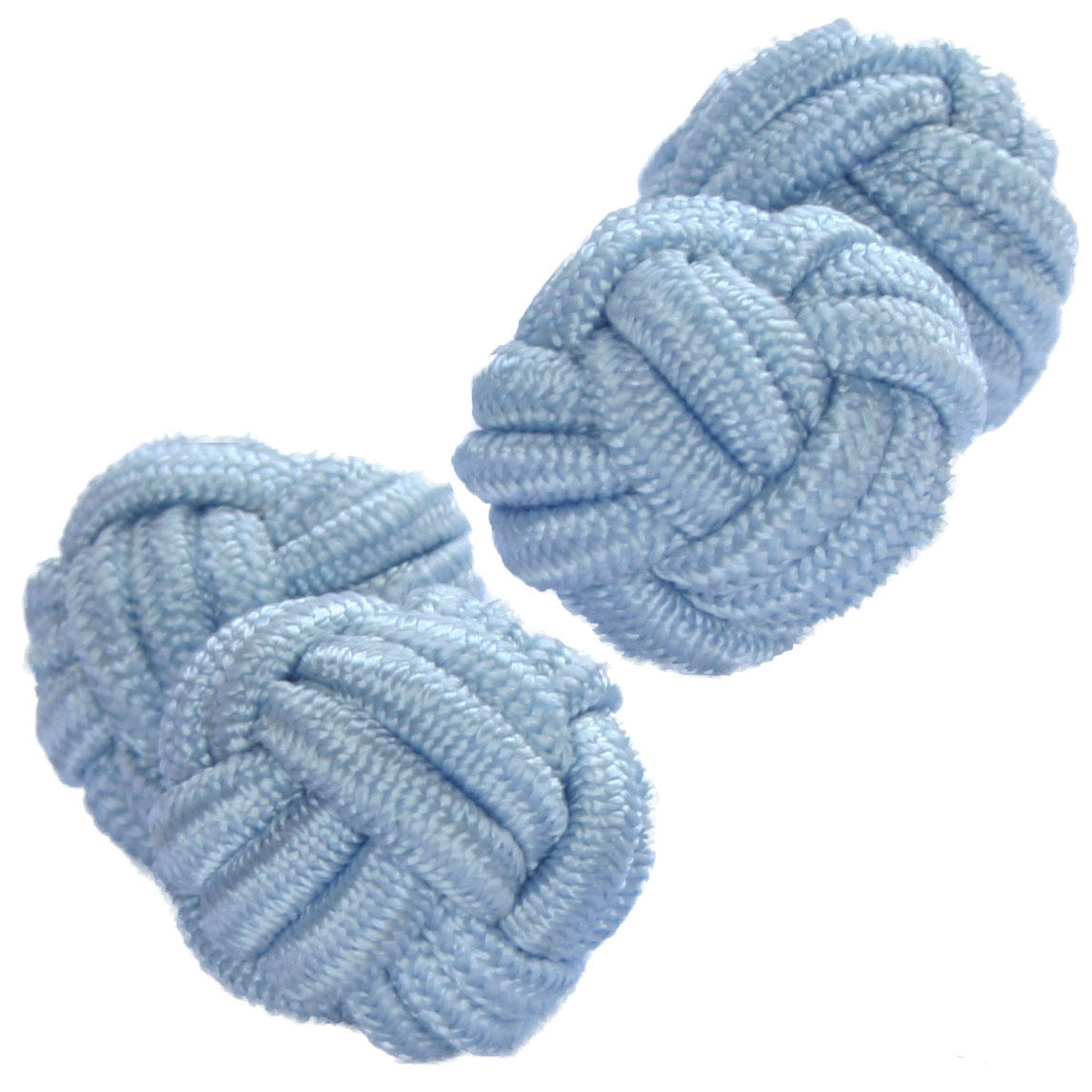 Pale Blue Silk Knot Cufflinks from Cuffs & Co
