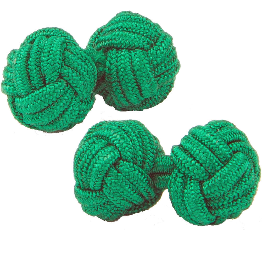 Rich Green Knot Cufflinks from Cuffs & Co