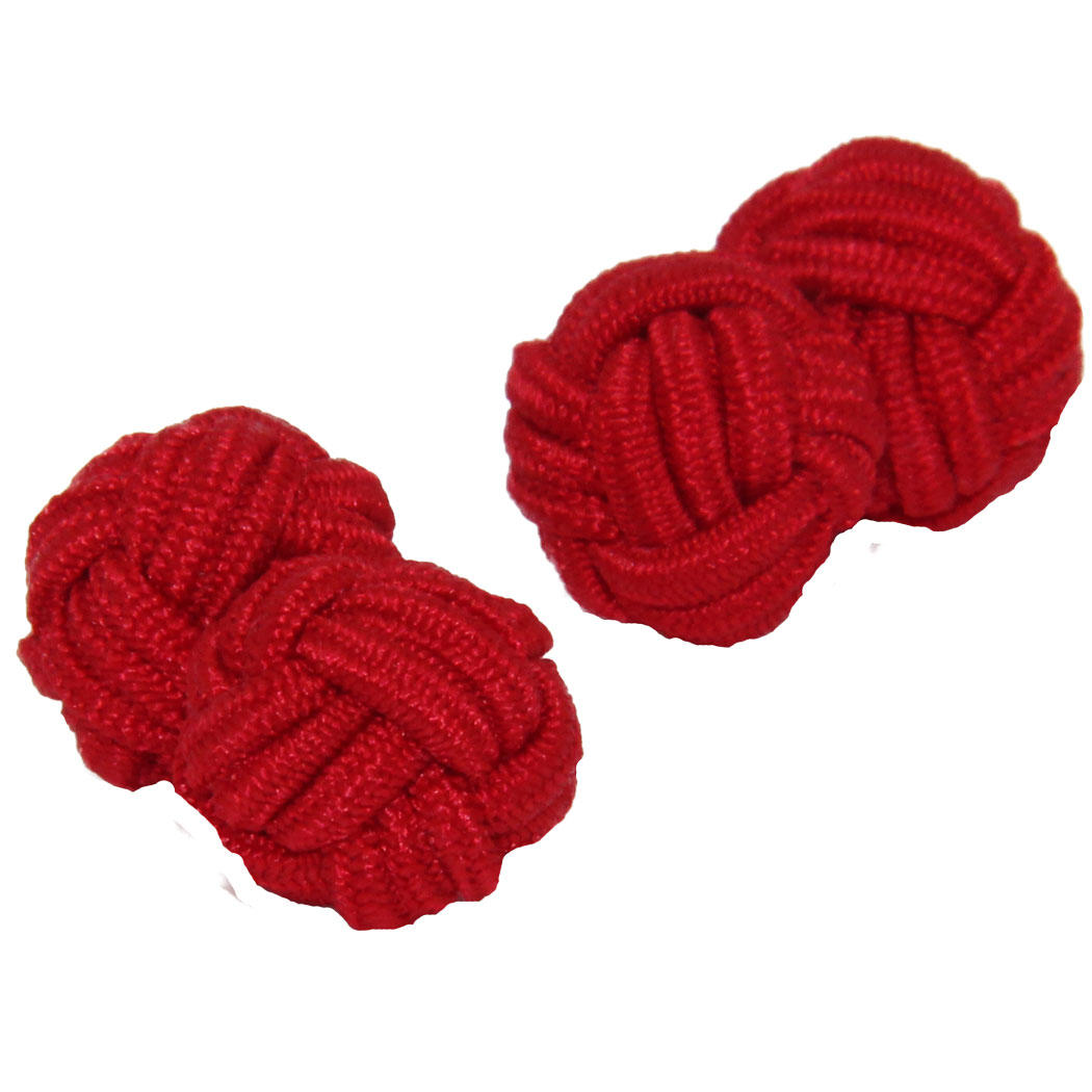 Red Silk Knot Cufflinks from Cuffs & Co