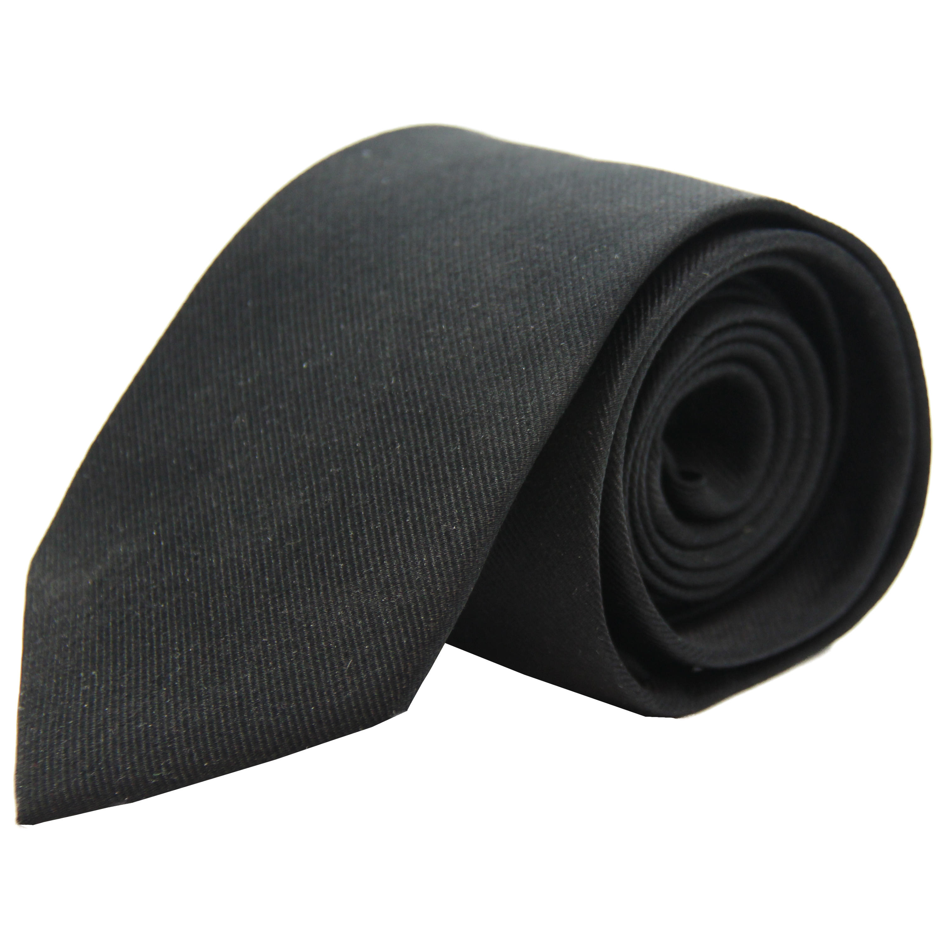 Black Narrow Woven Silk Tie from Cuffs & Co