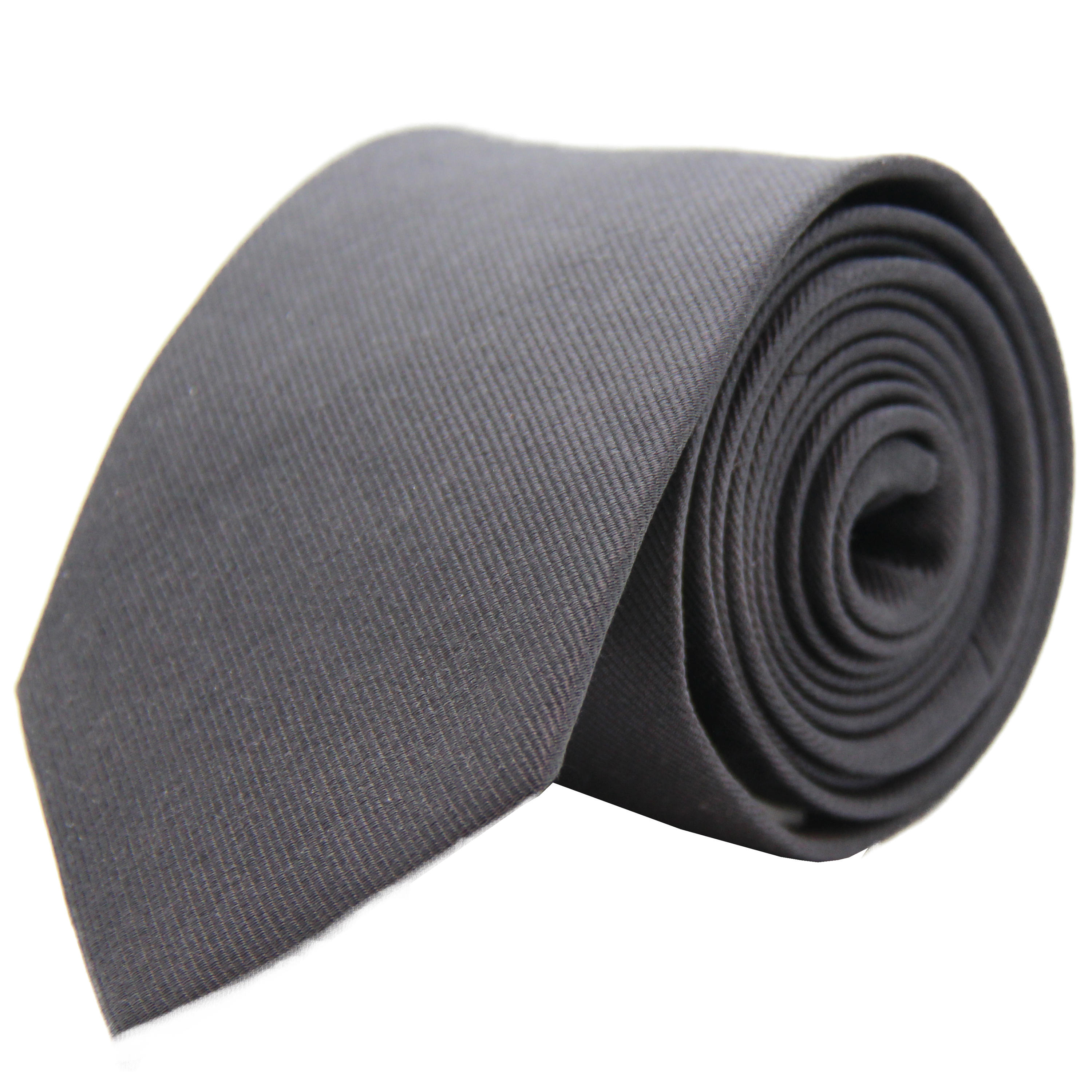 Grey Narrow Woven Silk Tie from Cuffs & Co