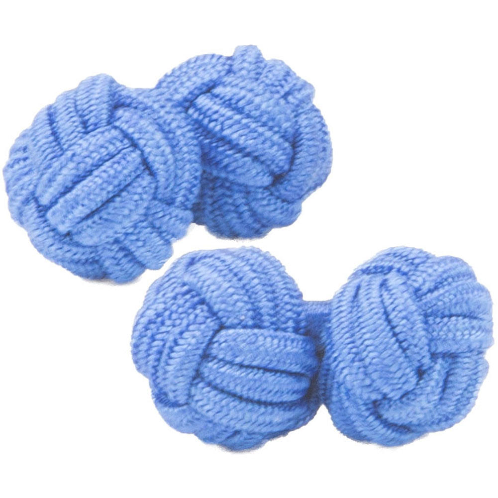 Rich Blue Silk Knot Cufflinks from Cuffs & Co