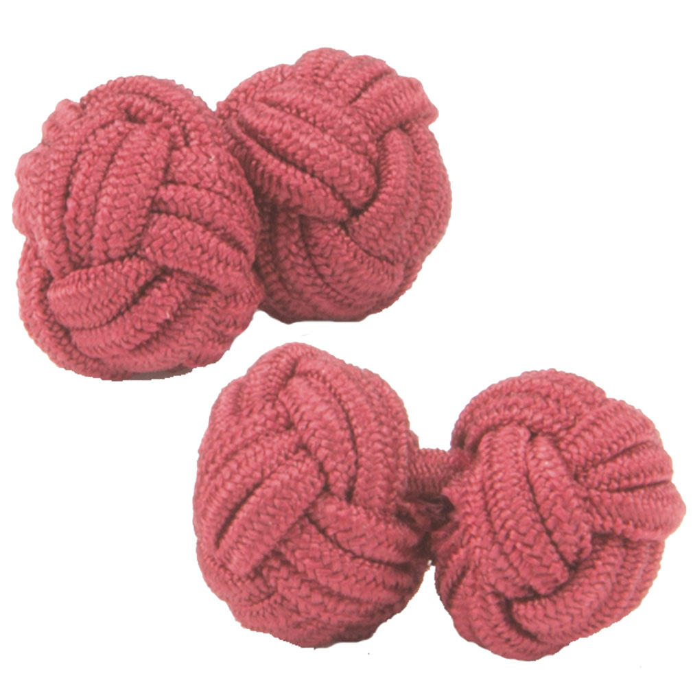 Claret Silk Knot Cufflinks from Cuffs & Co