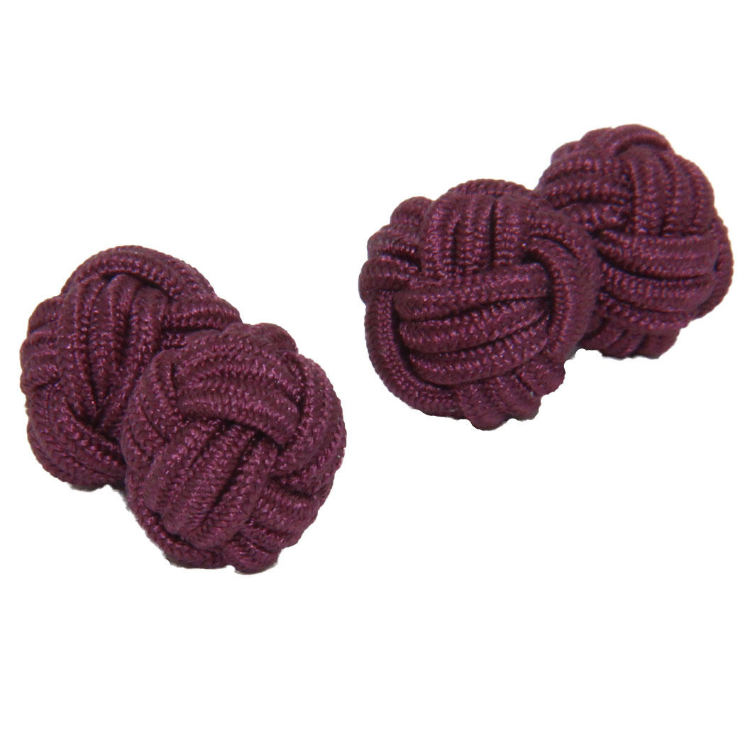 Plum Silk Knot Cufflinks from Cuffs & Co