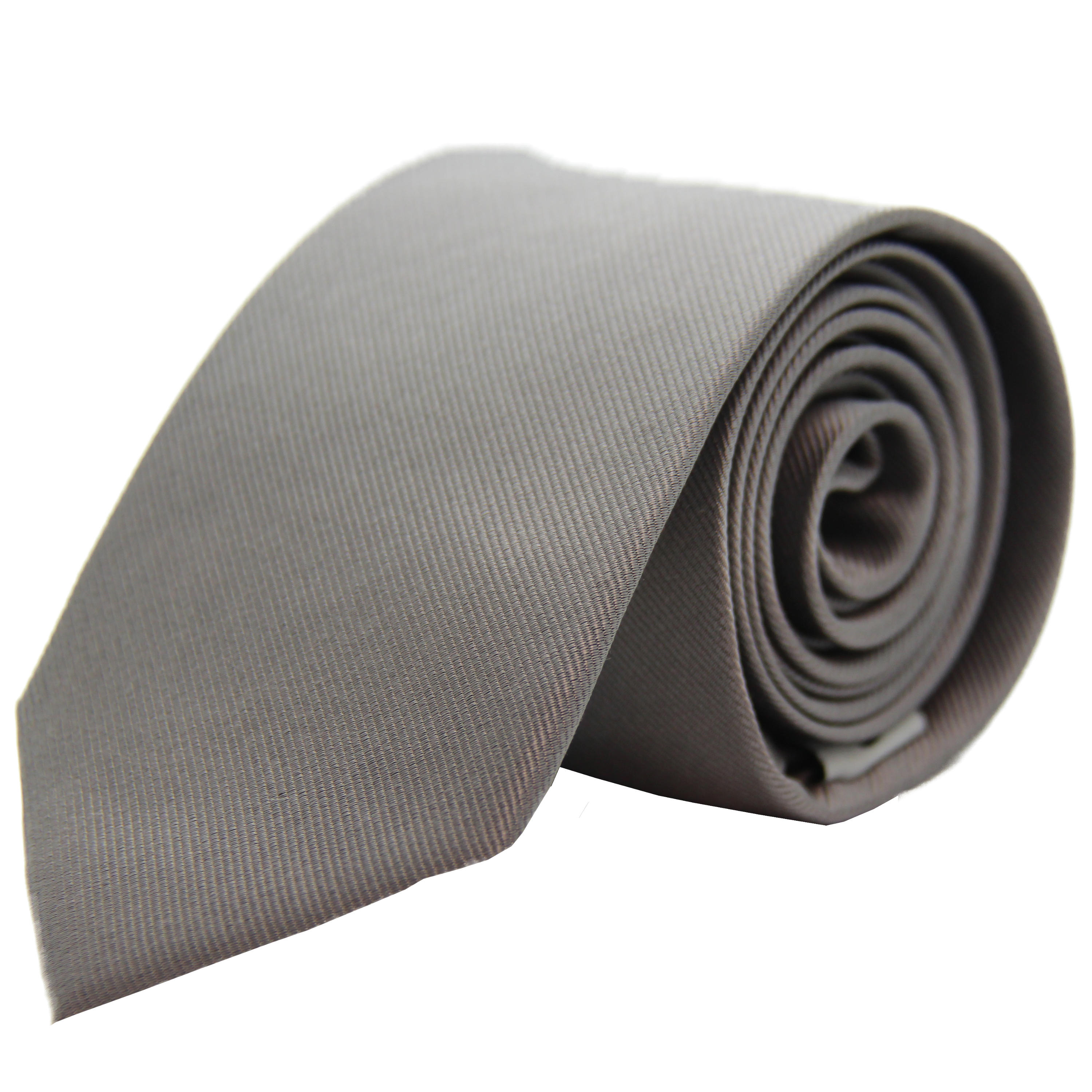 Light Grey Narrow Woven Silk Tie from Cuffs & Co