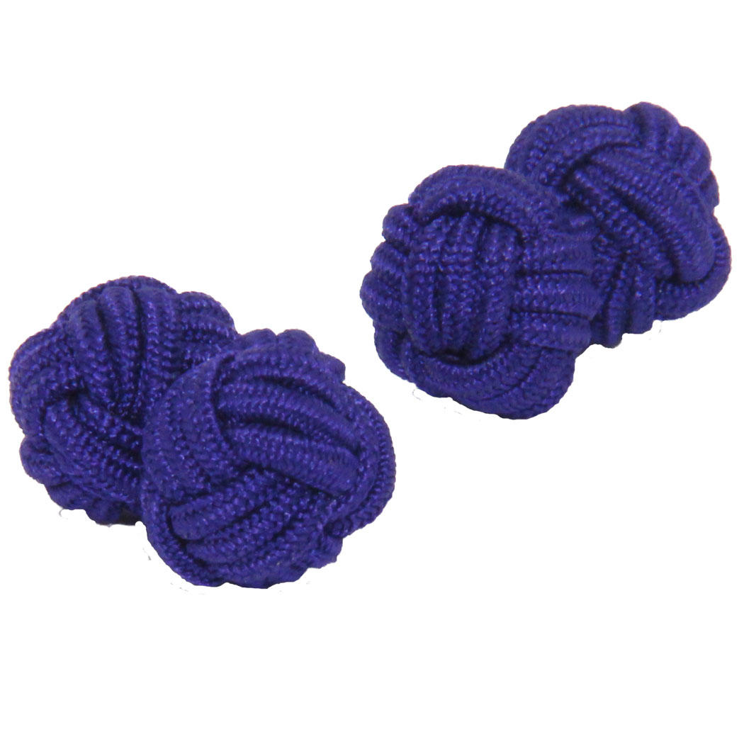 Vibrant Purple Silk Knot Cufflinks from Cuffs & Co