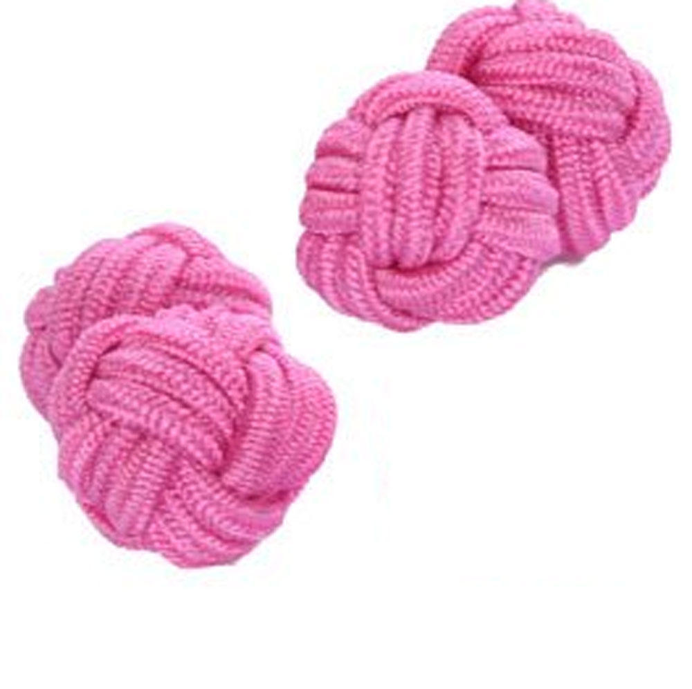 Pink Silk Knot Cufflinks from Cuffs & Co