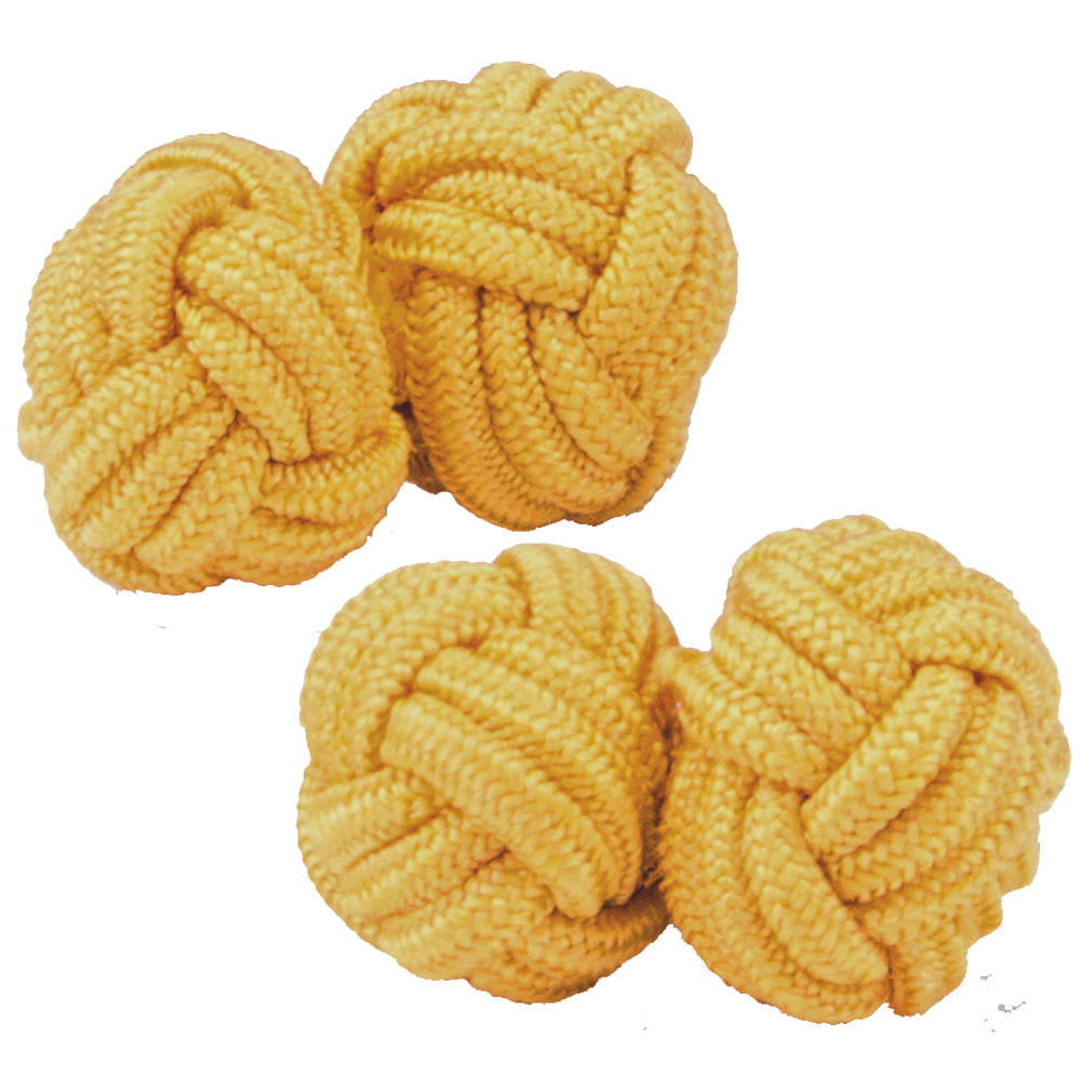 Burnt Yellow Silk Knot Cufflinks from Cuffs & Co