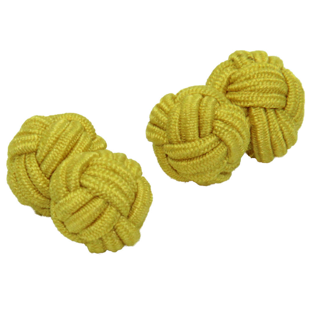 Yellow Silk Knot Cufflinks from Cuffs & Co
