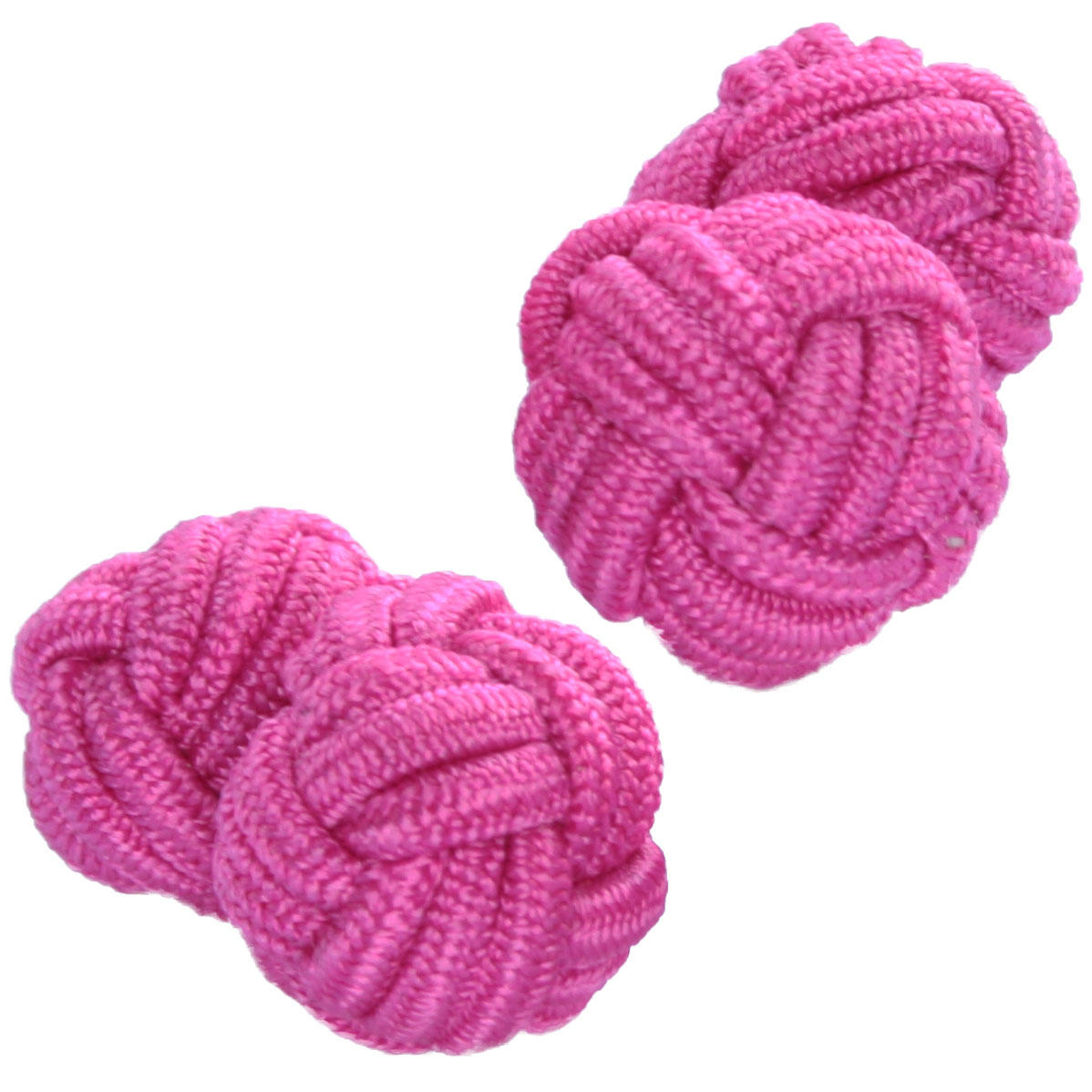 Vibrant Pink Silk Knot Cufflinks from Cuffs & Co