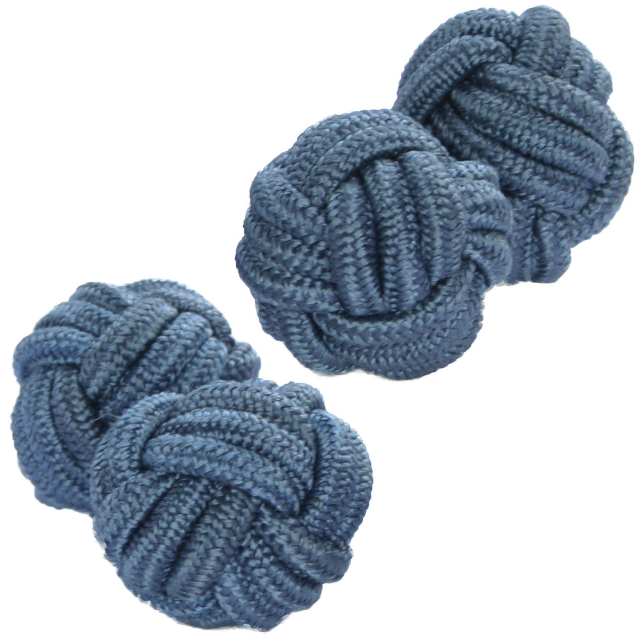 Blue Grey Silk Knot Cufflinks from Cuffs & Co