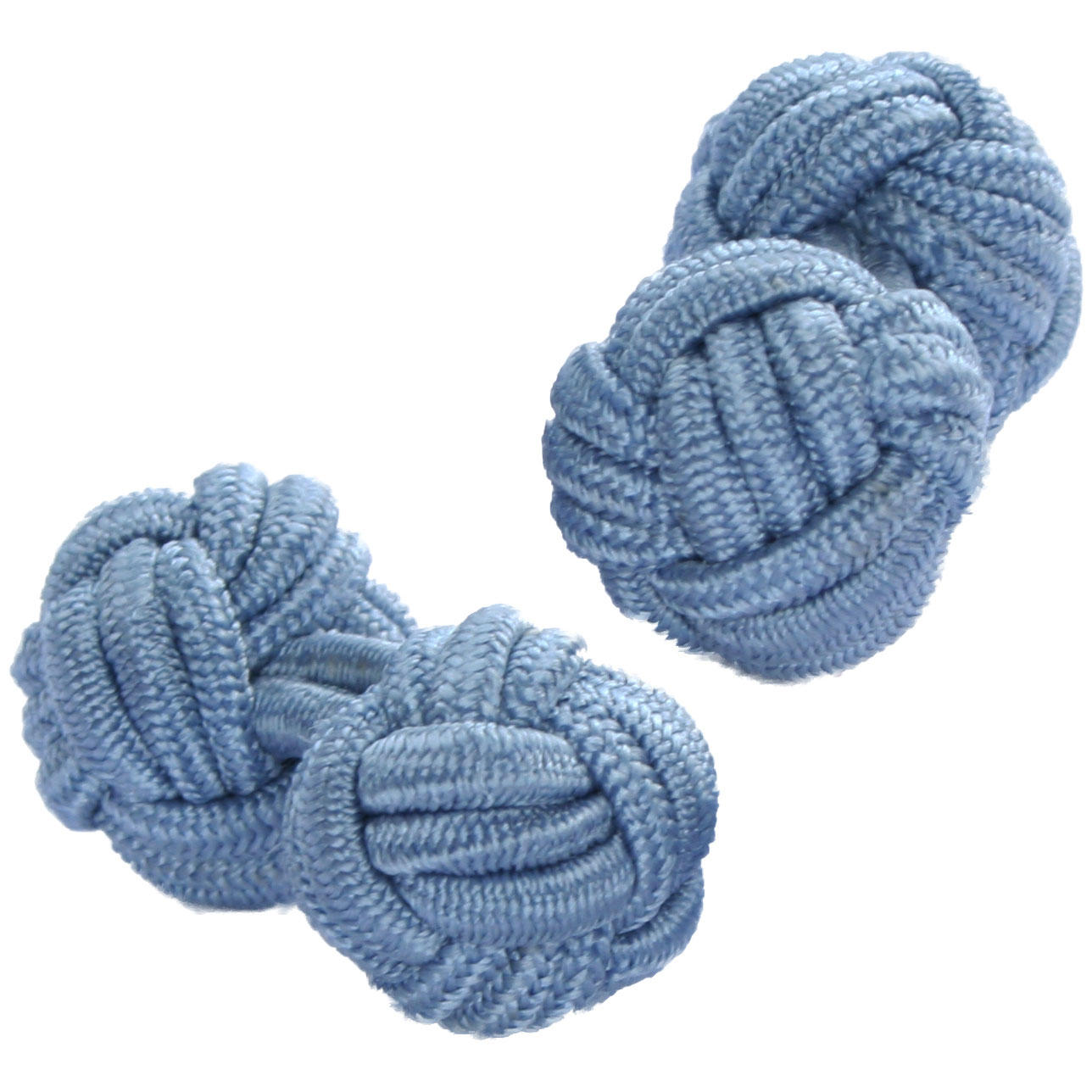 Dusky Pale Blue Silk Knot Cufflinks from Cuffs & Co