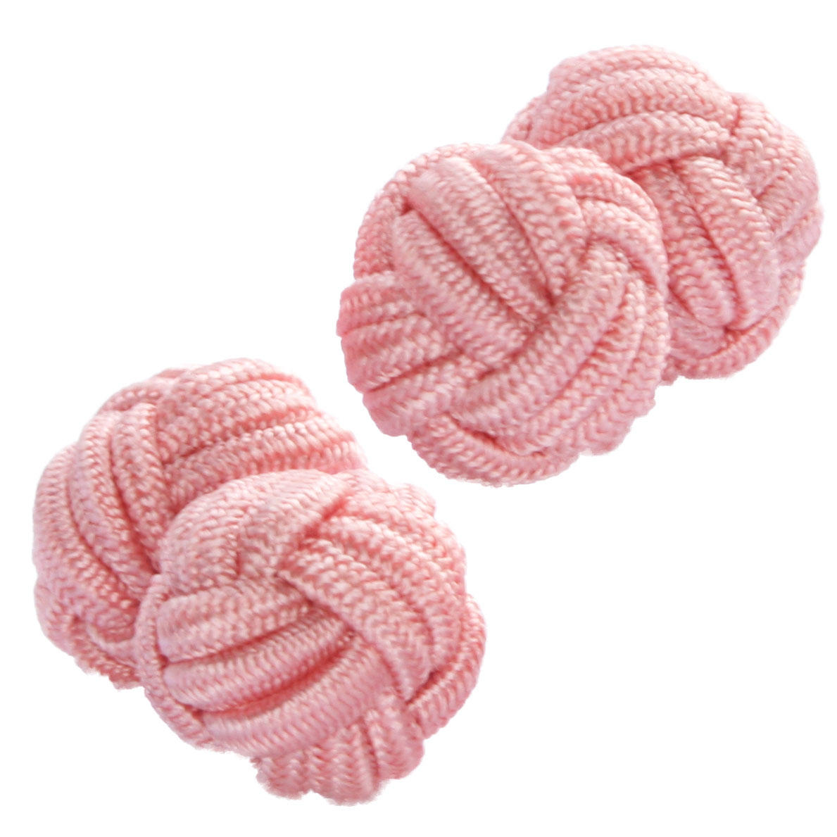 Coral Pink Silk Knot Cufflinks from Cuffs & Co