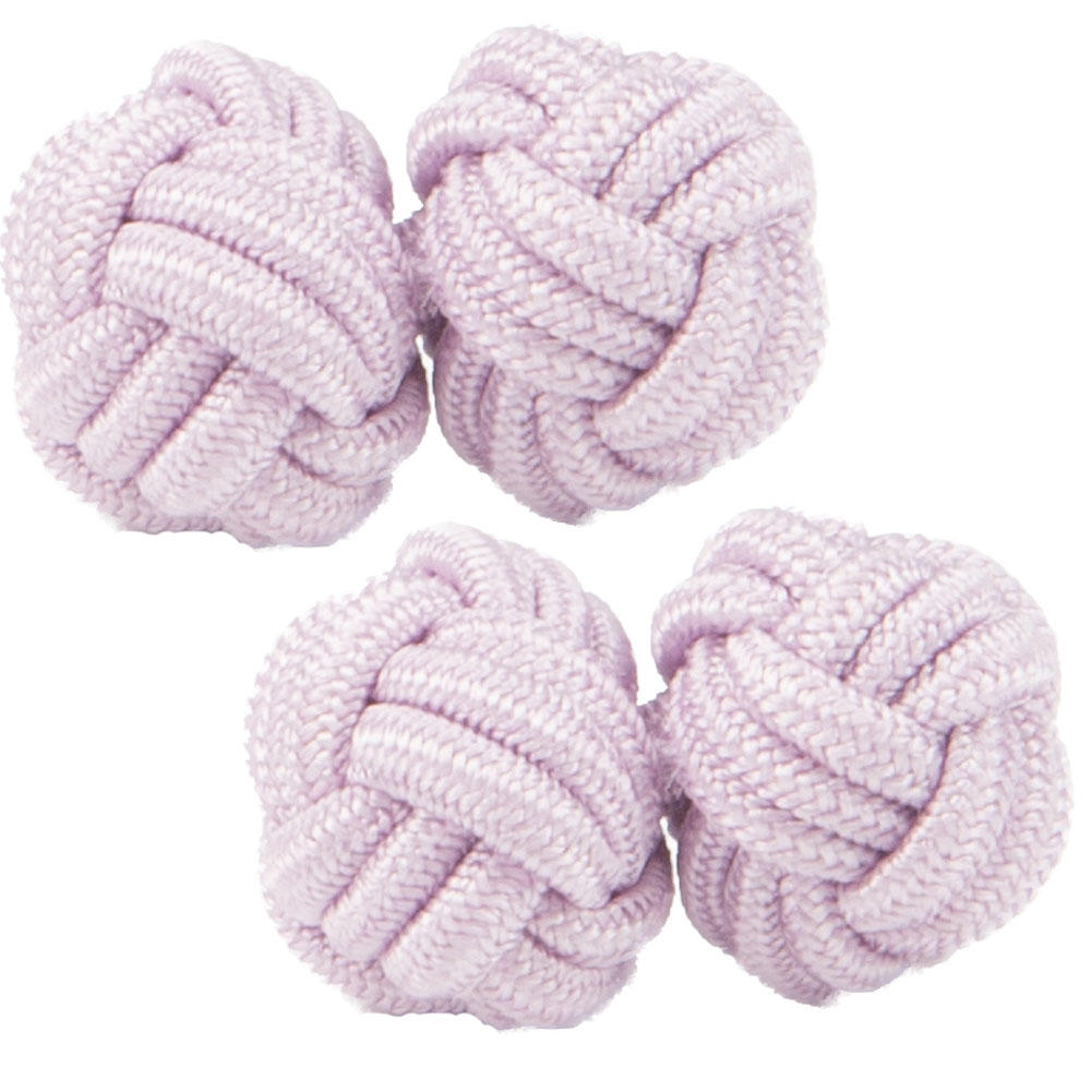 Lavendar Pink Silk Knot Cufflinks from Cuffs & Co