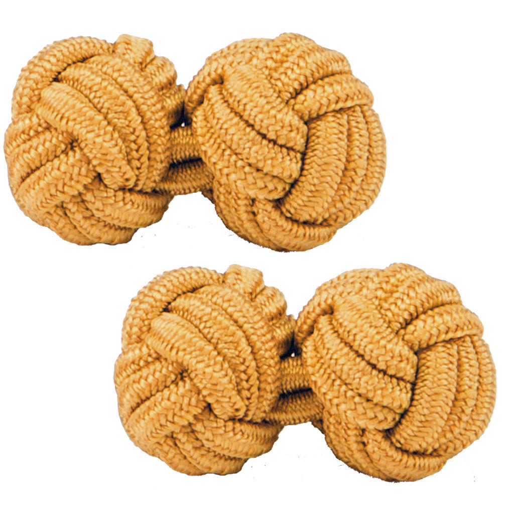 Light Gold Silk Knot Cufflinks from Cuffs & Co