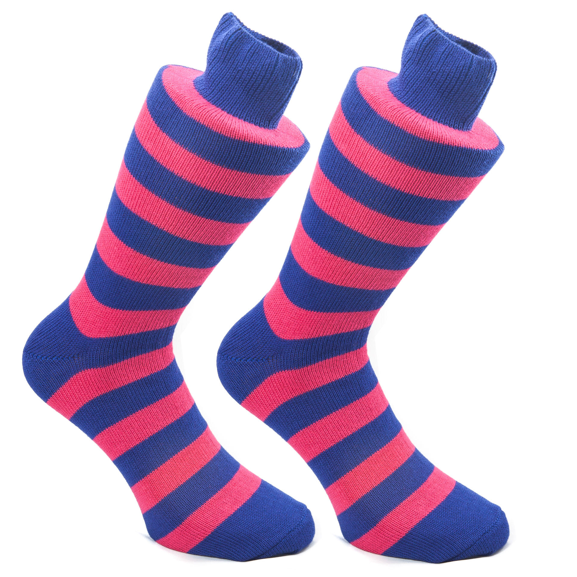 Raspberry & Navy Stripy Socks | SOCK CLUB® from Cuffs & Co