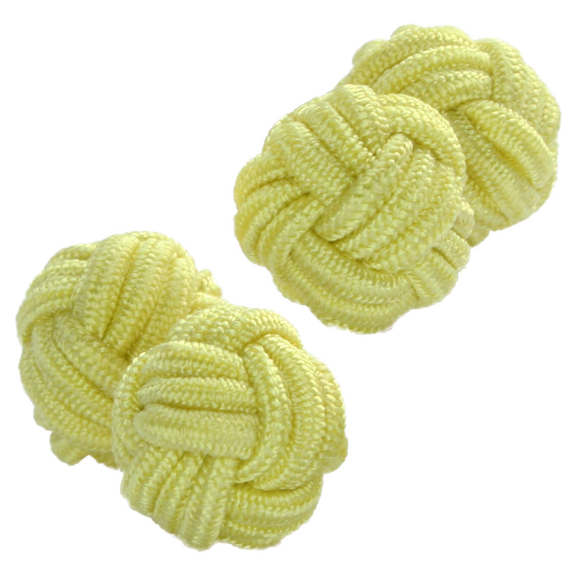 Lemon Silk Knot Cufflinks from Cuffs & Co
