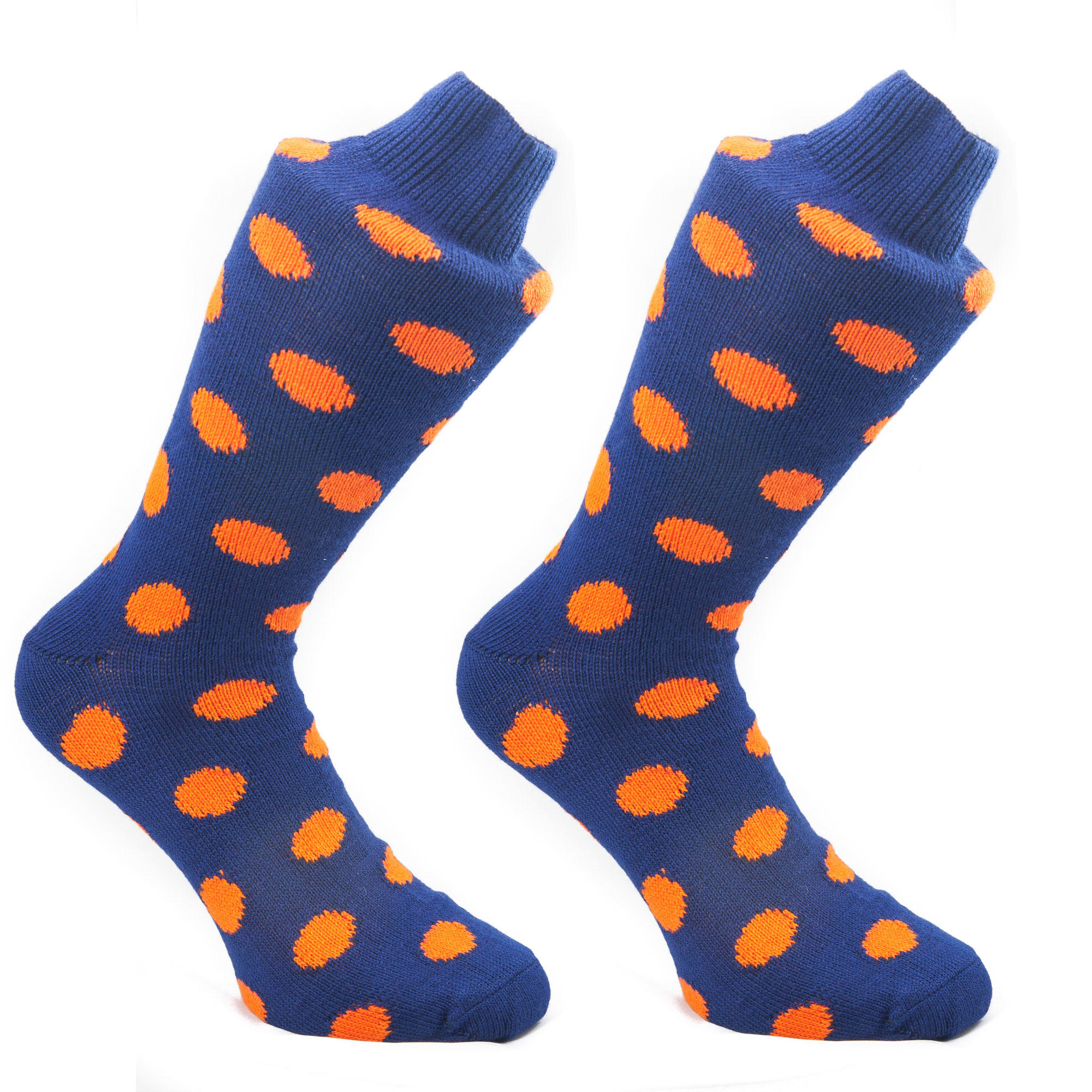 Navy & Tango Spotty Socks | SOCK CLUB® from Cuffs & Co
