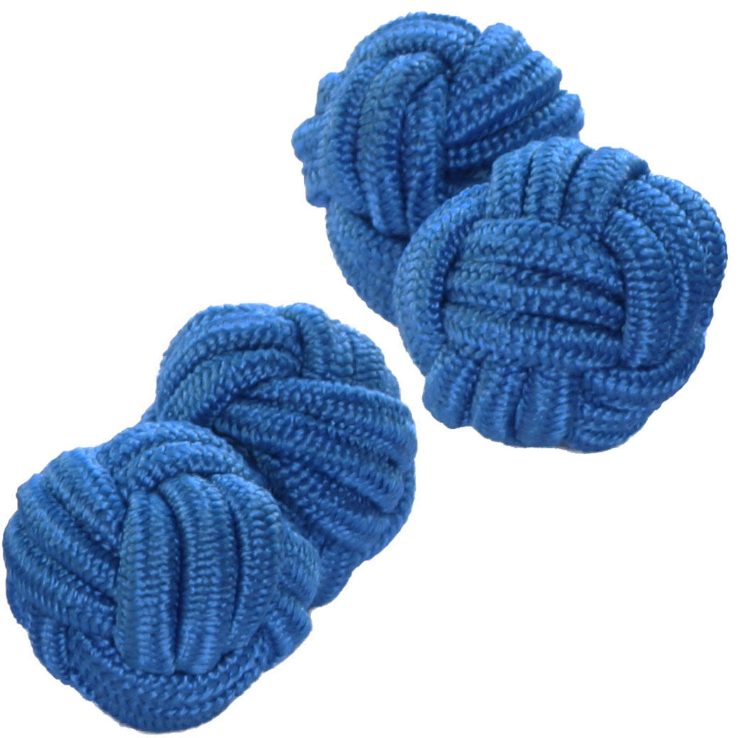 Blue Silk Knot Cufflinks from Cuffs & Co