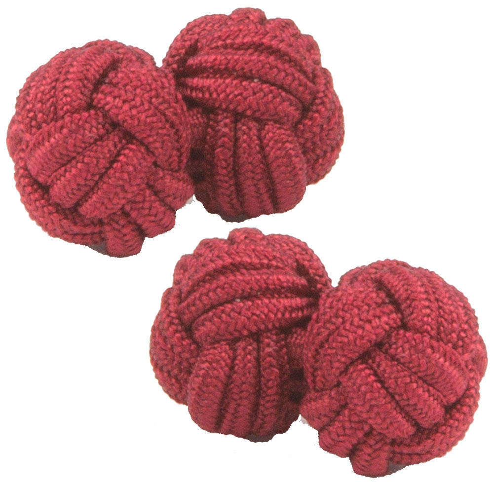 Burgundy Silk Knot Cufflinks from Cuffs & Co