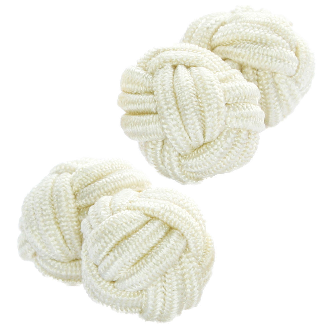 Cream Silk Knot Cufflinks from Cuffs & Co