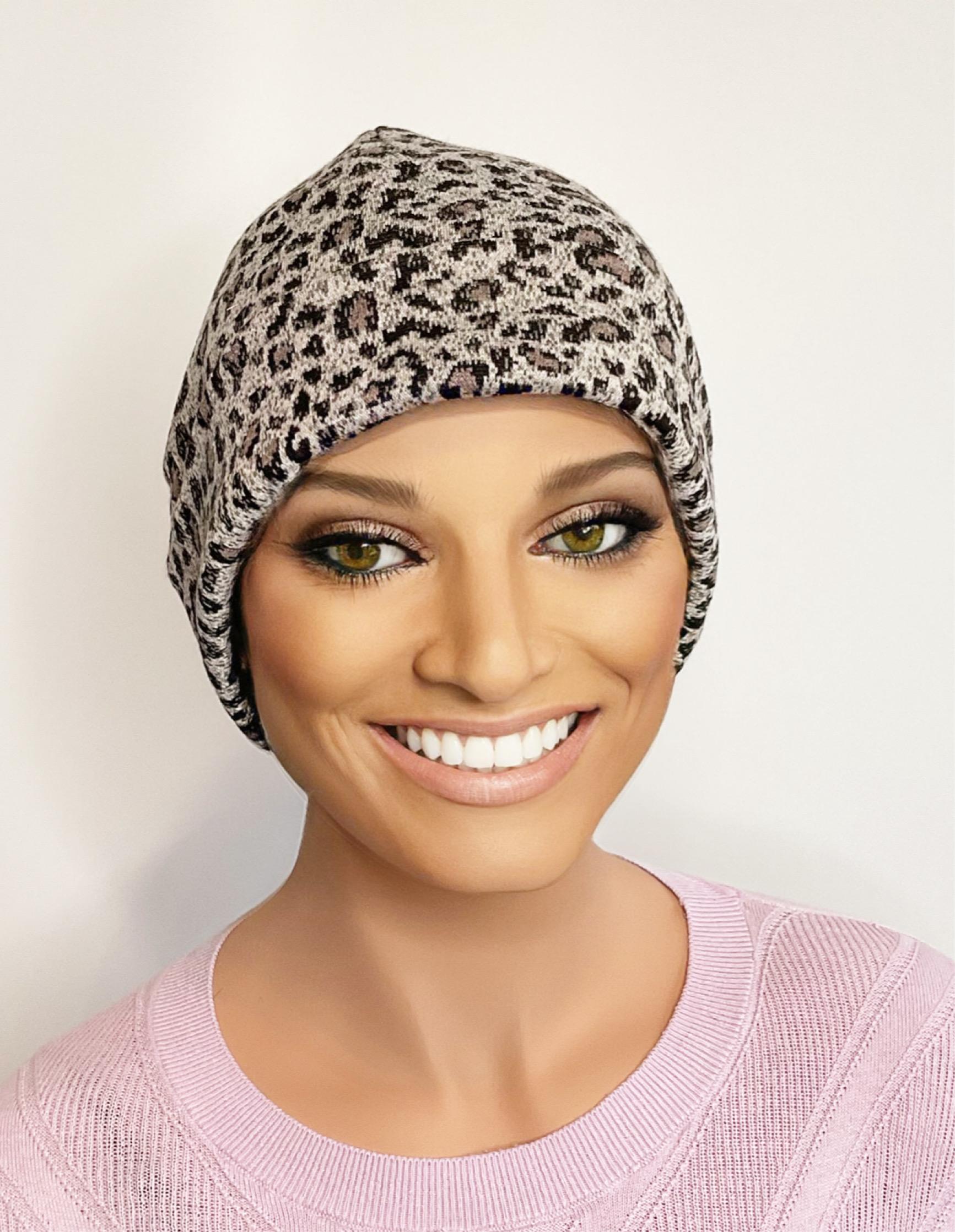 Fleeced Lined Leopard Print Beanie