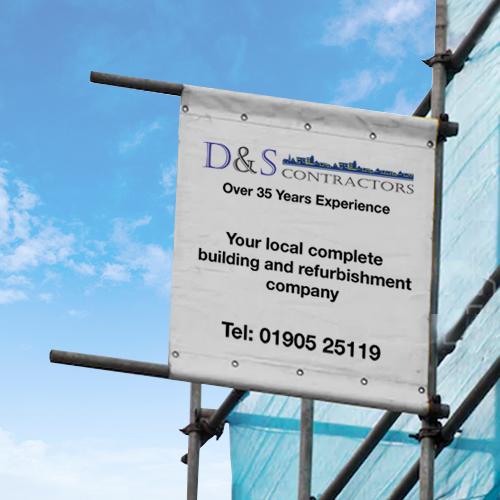 600mm x 1300mm PVC PRINTED SCAFFOLDING BANNERS SIGN with pole hems FREE POSTAGE 
