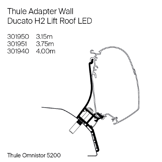 Ducato Lift Roof adapter with LED